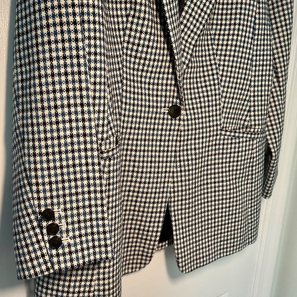 Talbots Blue and Ivory Plaid Blazer - Picture 3 of 13